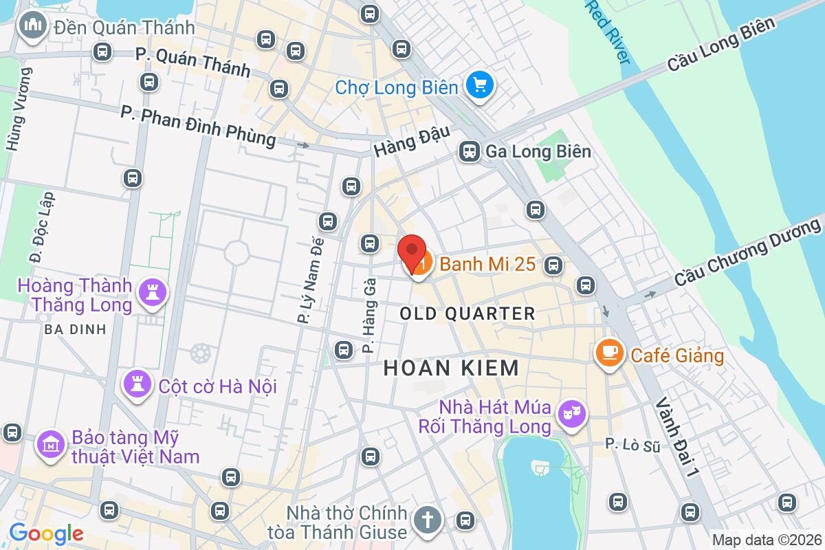Map showing the meeting point for Discover Hanoi’s Street Food Like a Local!