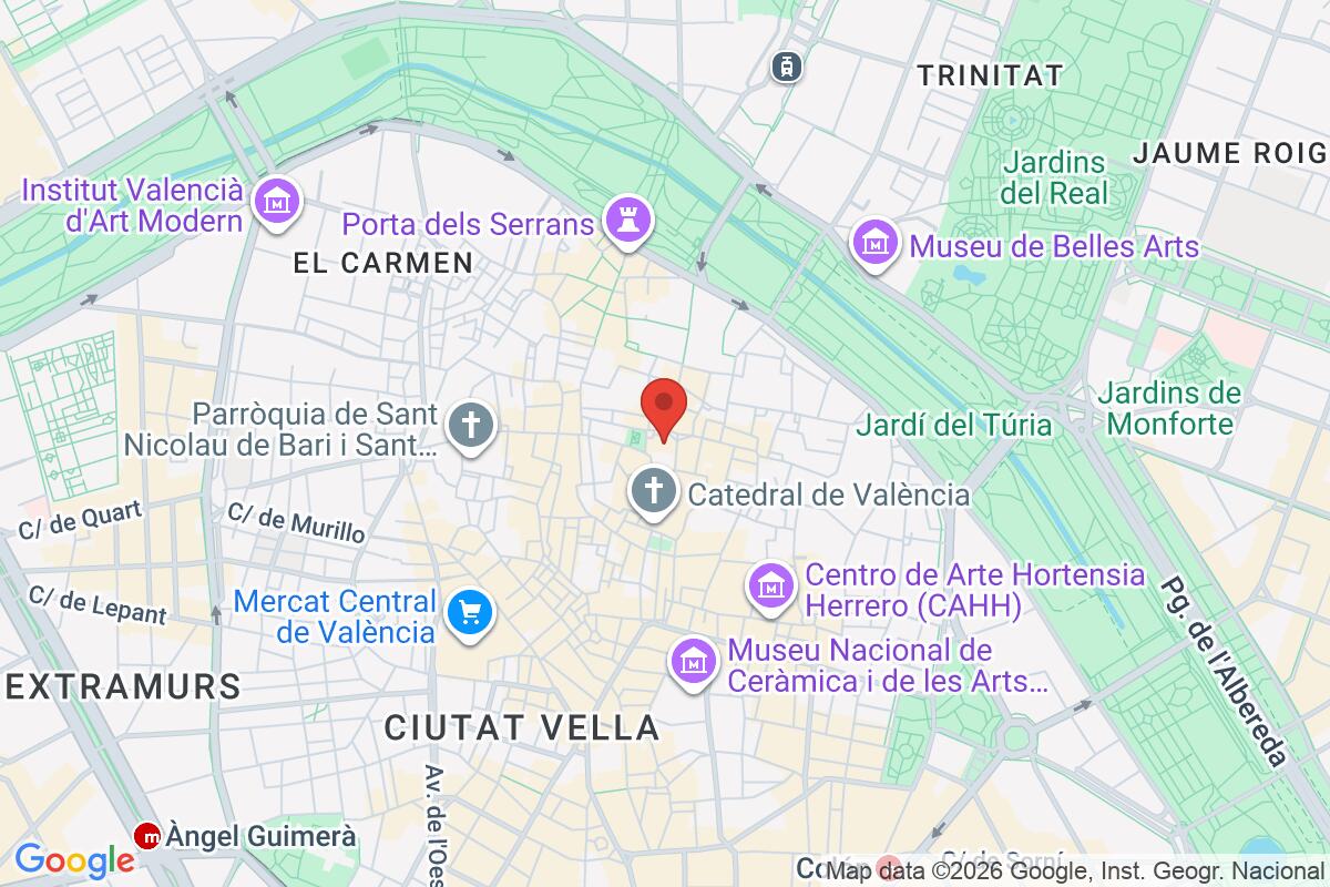 Map showing the meeting point for Valencia Free Walking Tour Old Town Highlights with a Local Guide