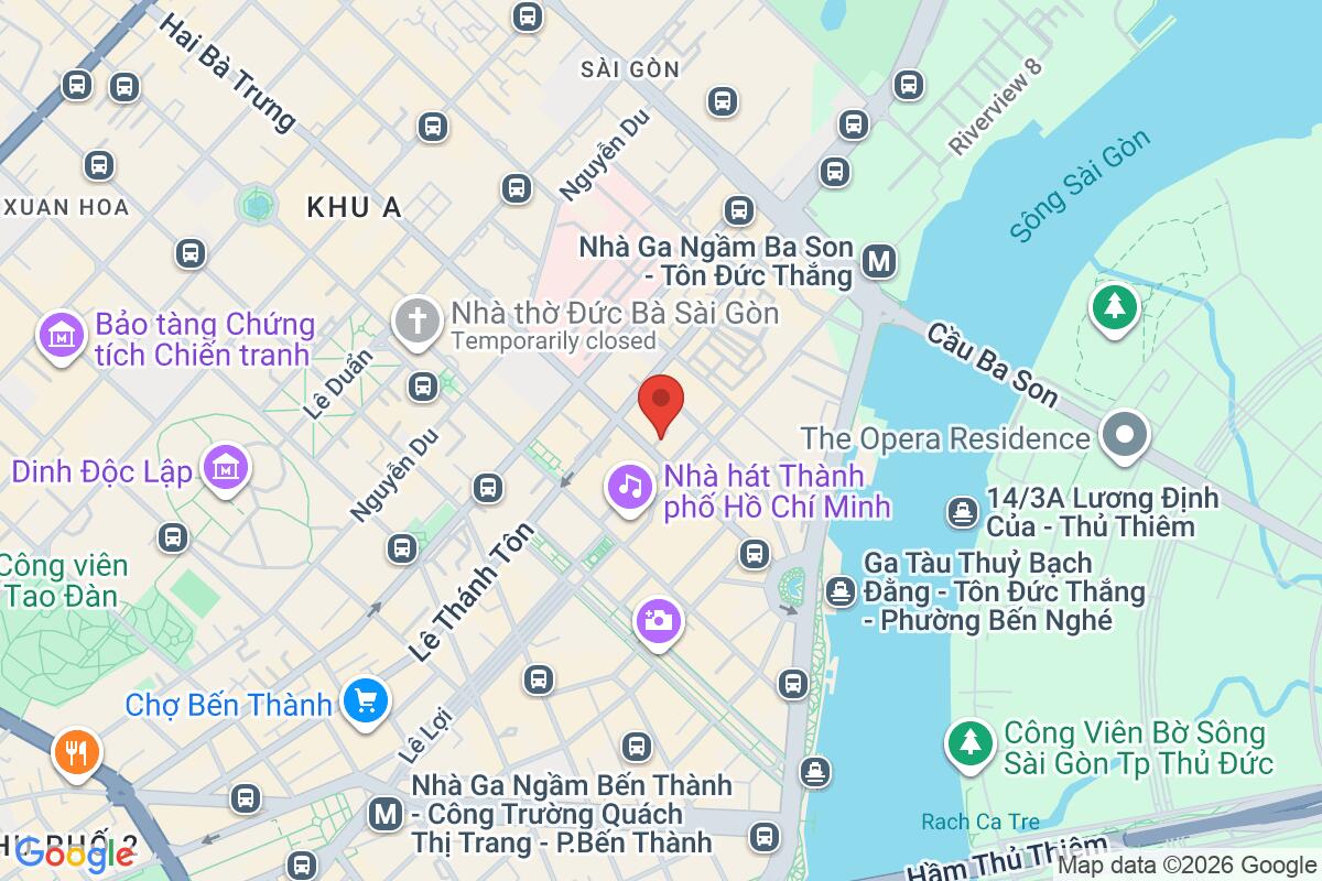 Map showing the meeting point for Saigon Sites and Stories Free Walking Tour